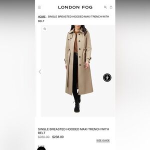 London Fog Trench Coat with Classic Design and Belted Waist
